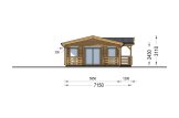 B-Ware: Blockbohlenhaus mit Terrasse DONNA S (Extra Isoliert, 44+44 mm), 63 m² + 11.5 m² specification 2