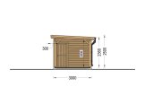 Carport aus Holz für 1 Auto mit Schuppen MODERN, 8x3 m specification 4
