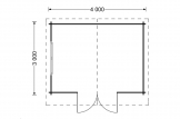 Gartenhaus aus Holz RENNES (34 mm), 4x3 m, 12 m² specification 1