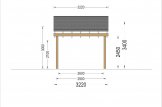 Carport aus Holz mit L-förmiger Wand LUNA, 3.2x6 m specification 2