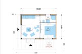 Modern Gartenhaus PREMIUM S (Isoliert, 34 mm + Holzverschalung), 6.5x4.5 m, 30 m² specification 1