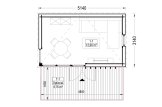 Gartenbüro PREMIUM (34 mm + Holzverschalung), 5x3 m, 13 m² specification 1