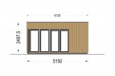 Gartenbüro PREMIUM (34 mm + Holzverschalung), 5x4 m, 20 m² specification 2