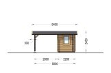Carport aus Holz 3x6 m mit Schuppen (44 mm), 2x6 m specification 2
