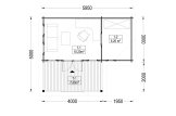 Blockbohlenhaus mit Terrasse ISLA (34 mm), 6x5 m, 18 m² + 7 m² specification 1