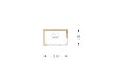 Gartenbüro PREMIUM S (Isoliert, 34 mm + Holzverschalung), 2x3 m, 5 m² specification 1