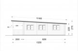 Blockbohlenhaus mit Flachdach und Terrasse HYMER (Isoliert, 44+44 mm), 42 m² + 10 m² specification 3