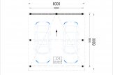 Carport aus Holz für 2 Autos mit Seitenwand LUNA DUO F, 6x6 m specification 1