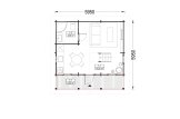 Blockbohlenhaus LIVINGTON S (44 mm), 50 m² specification 1