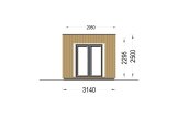 Gartenhaus als Büro Mit Terrasse PREMIUM (Extra Isoliert, 34 mm + Holzverschalung), 5x3 m, 15 m² + 9 m² specification 5