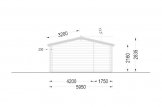 Gartenhaus aus Holz NINA S (Isoliert, 44+44 mm), 6x6 m, 36 m² specification 5