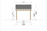Carport aus Holz mit Seitenwand LUNA, 3.2x6 m specification 2