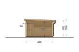 Carport aus Holz für 1 Auto mit Schuppen MODERN, 8x4 m specification 4