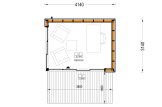 Gartenhaus aus Holz AMARA (Isoliert, 34 mm + Verschalung), 4x3 m, 10 m² specification 1