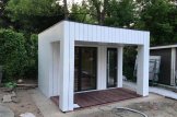 Gartensauna DELLA (34 mm + Holzverschalung), 3,6 x 2,1 m, 5,5 m² mit Terrasse 5,25 m² customer 3