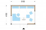 Gartenbüro PREMIUM (Isoliert, 34 mm + Holzverschalung), 5x4 m, 20 m² specification 1