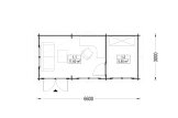 Gartenhaus aus Holz ELEONORA (44 mm), 6.6x3 m, 20 m² specification 1