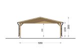 Doppelcarport aus Holz CLASSIC DUO, 6x6 m, 36 m² specification 2
