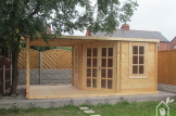 Gartenhaus aus Holz mit Terrasse AIDA PLUS (28 mm), 5x3 m, 9 m² + 6.5 m² customer 2