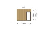 Gartenhaus als Büro Mit Terrasse PREMIUM (34 mm + Holzverschalung), 5x3 m, 15 m² + 9 m² specification 3