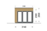 Gartenbüro PREMIUM (34 mm + Holzverschalung), 3x2 m, 6 m² specification 2