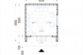 Gartenhaus aus Holz PIA (Elementbauweise), 5x5 m, 25 m² specification 1