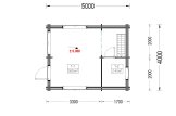 Blockbohlenhaus mit Schlafboden AVIGNON S (Extra Isoliert, 44+44 mm), 20 m² + 16 m² specification 1