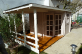 Gartenhaus aus Holz mit Terrasse AIDA PLUS (28 mm), 5x3 m, 9 m² + 6.5 m² customer 3