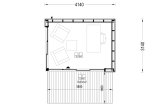 Gartenhaus aus Holz AMARA (34 mm + Holzverschalung), 4x3 m, 10 m² specification 1