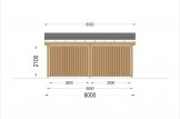 Carport aus Holz für 2 Autos mit Seitenwand LUNA DUO F, 6x6 m specification 4
