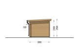 Carport aus Holz für 1 Auto mit Schuppen MODERN, 8x3 m specification 2