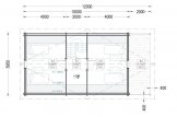 Blockbohlenhaus mit Terrasse AURA S (44+44 mm), 100 m² + 35 m² specification 2