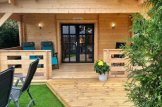 Blockbohlenhaus HYMER (Extra Isoliert, 44+44 mm), 42 m² + 10 m² Terrasse customer 1