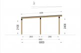 Carport aus Holz mit Seitenwand LUNA F, 3.2x6 m specification 5