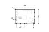 Gartenhaus aus Holz LILLE (44 mm), 4x3 m, 12 m² specification 1