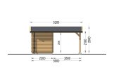 Carport aus Holz für 1 Auto mit Schuppen MODERN, 5.95x5 m specification 2