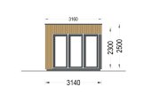 Gartenbüro PREMIUM (34 mm + Holzverschalung), 3x3 m, 9 m² specification 2