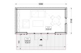 Gartenbüro PREMIUM (34 mm + Holzverschalung), 5.95x3 m, 16 m² specification 1