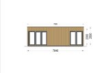 Modern Gartenhaus PREMIUM (Extra Isoliert, 34 mm + Holzverschalung), 7.5x4 m, 30 m² specification 2