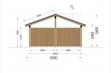 Carport aus Holz mit L-förmiger Wand LUNA, 3.2x6 m specification 5