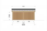 Carport aus Holz für 2 Autos mit L-förmiger Wand LUNA DUO F, 6x6 m specification 4