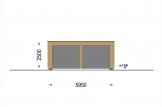Doppelgarage aus Holz mit Flachdach SILVIA DUO F (34 mm + Holzverschalung), 6x6 m, 36 m² specification 2