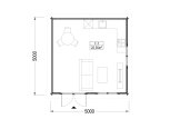 Gartenhaus aus Holz LILLE (44 mm), 5x5 m, 25 m² specification 1