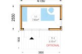 Gartenbüro PREMIUM S (Extra Isoliert, 34 mm + Holzverschalung), 4.1x2.4 m, 10 m² specification 1