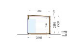 Gartenhaus als Büro Mit Terrasse PREMIUM (Isoliert, 34 mm + Holzverschalung), 5x3 m, 15 m² + 9 m² specification 6