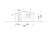 Gartenhaus aus Holz NINA S (Isoliert, 44+44 mm), 6x6 m, 36 m² specification 2
