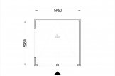 Doppelgarage aus Holz mit Flachdach SILVIA DUO F (34 mm + Holzverschalung), 6x6 m, 36 m² specification 1