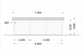 Gartenhaus aus Holz ELEONORA S (44 mm), 6.6x3 m, 19.8 m² specification 4