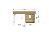 Carport aus Holz für 1 Auto mit Schuppen MODERN, 5.95x5 m specification 4