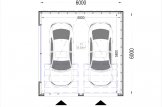 Doppelgarage aus Holz mit Flachdach STELA DUO F (Elementbauweise), 6x6 m, 36 m² specification 1